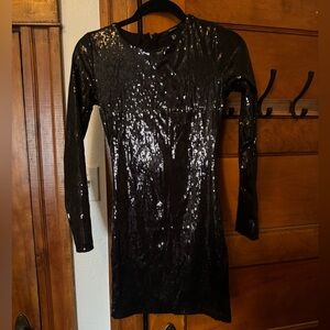 Forever 21 Black Sequin Dress Size Small New Years Holidays Party Vegas Dress